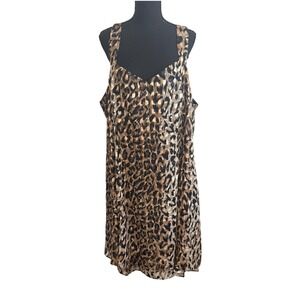 Vintage The Avenue Womens Leopard Print Shimmer Dress Size 26 Mob Wife Glam